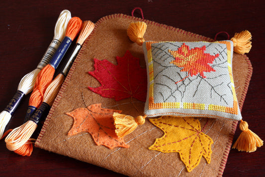 Free Tutorial: Simple Cross Stitched Pillow Pincushion With Tassels