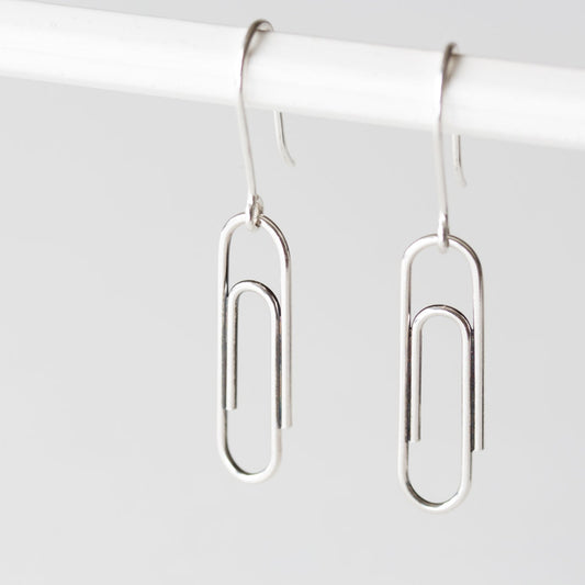 Realistic Paperclip Earrings Handcrafted in Sterling Silver - CookOnStrike