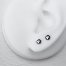 Load image into Gallery viewer, Very Tiny 4.5mm Round Layered Disc Studs, Teeny Tiny Minimalist Sterling Silver Stud Earrings - CookOnStrike