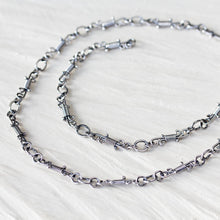 Load image into Gallery viewer, Handmade Wire Wrapped Silver Links Chain, Sterling Silver - jewelry by CookOnStrike