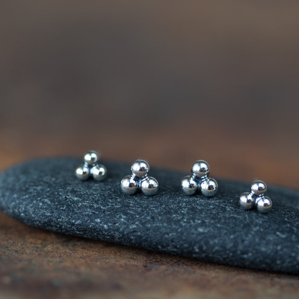 Three Dot Stud Earring Set, 4mm and 5mm - jewelry by CookOnStrike