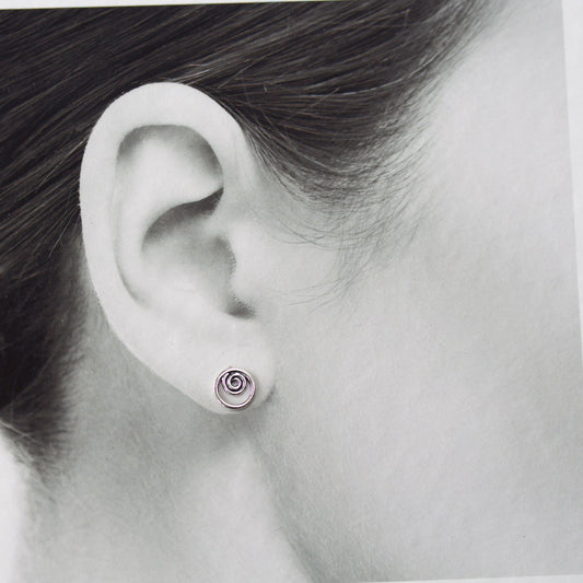 Spiral In A Circle, Sterling Silver Studs - jewelry by CookOnStrike