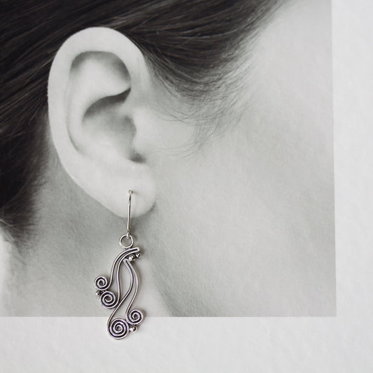 Spiral Waterfall Dangle Earrings, Sterling Silver - jewelry by CookOnStrike