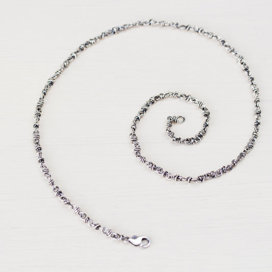 Unisex Wire Wrapped Chain For Pendant, Sterling Silver - jewelry by CookOnStrike