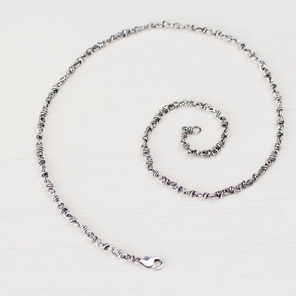 Unisex Wire Wrapped Chain For Pendant, Sterling Silver CookOnStrike