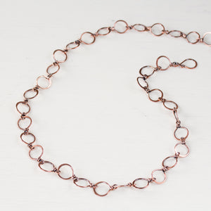Large Hammered Wire Wrapped Copper Chain Necklace - jewelry by CookOnStrike