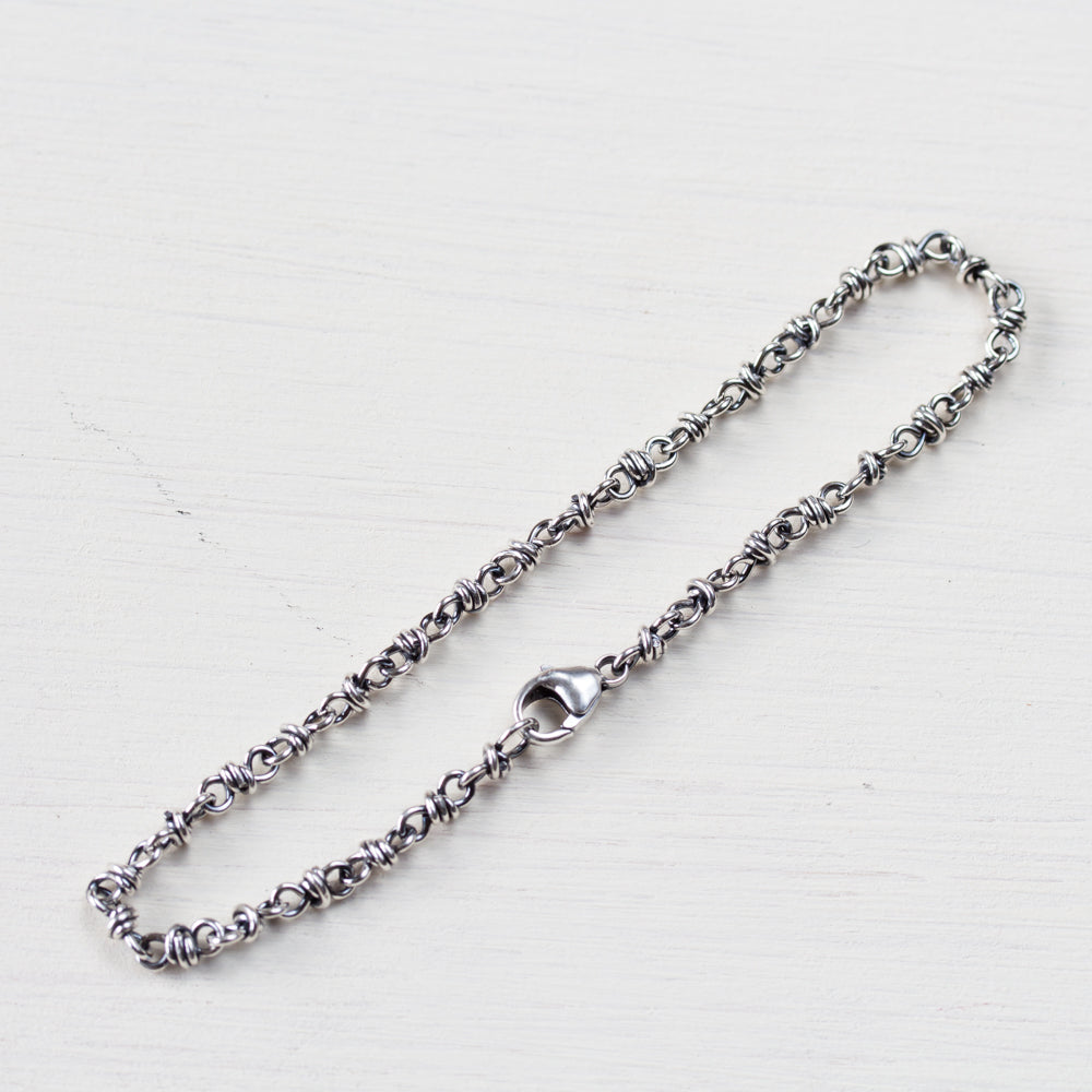 Simple Wire Wrapped Link Chain Bracelet, Sterling Silver - jewelry by CookOnStrike