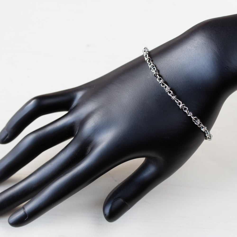 Simple Wire Wrapped Link Chain Bracelet, Sterling Silver - jewelry by CookOnStrike