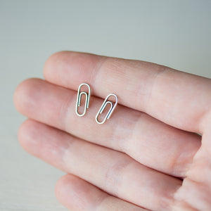 Small Silver Paperclip Earrings - jewelry by CookOnStrike