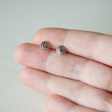 Load image into Gallery viewer, Sterling Silver and Copper Stud Earrings, Small Round Layered Disc - jewelry by CookOnStrike