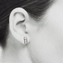 Load image into Gallery viewer, Small Silver Paperclip Earrings - jewelry by CookOnStrike