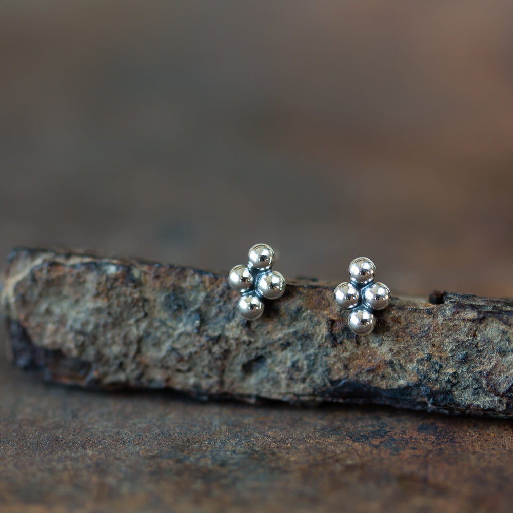 6x4.5mm Beaded Diamond Shape Stud Earrings - jewelry by CookOnStrike