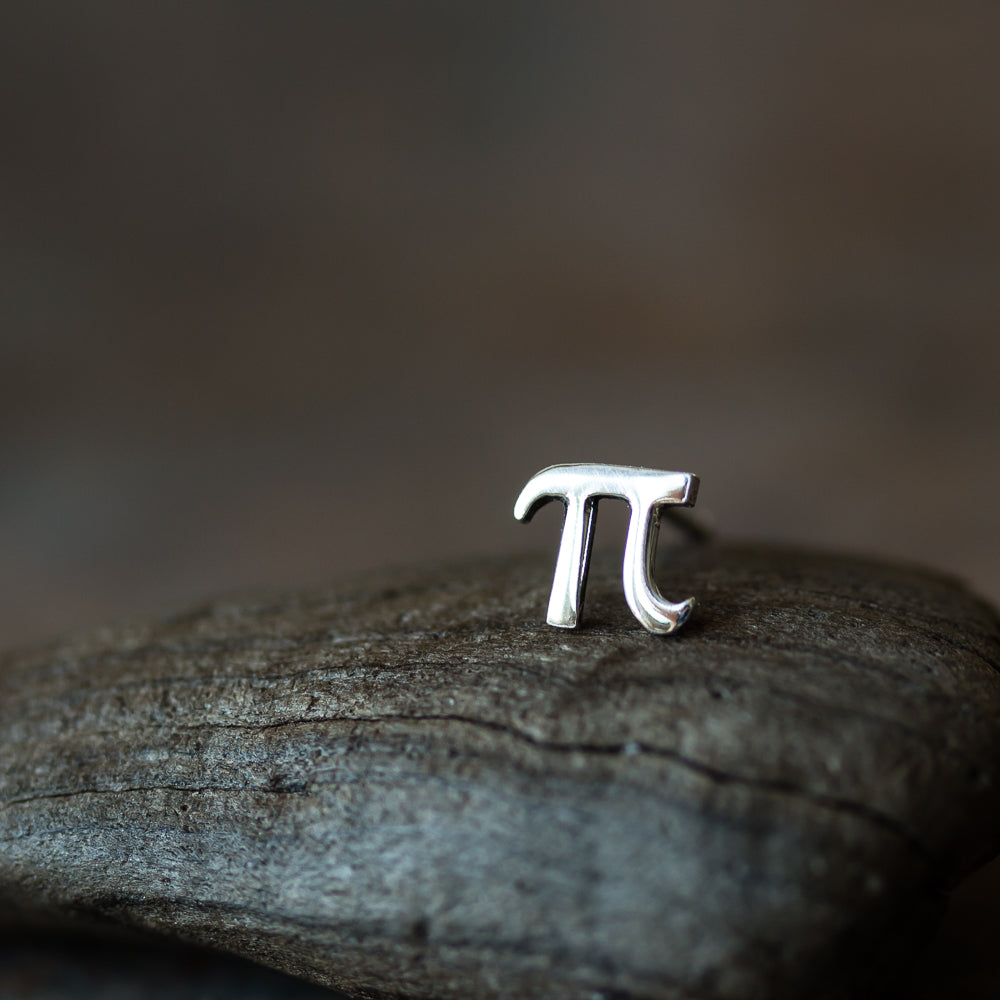 Greek Letter Pi, Single stud earring - jewelry by CookOnStrike