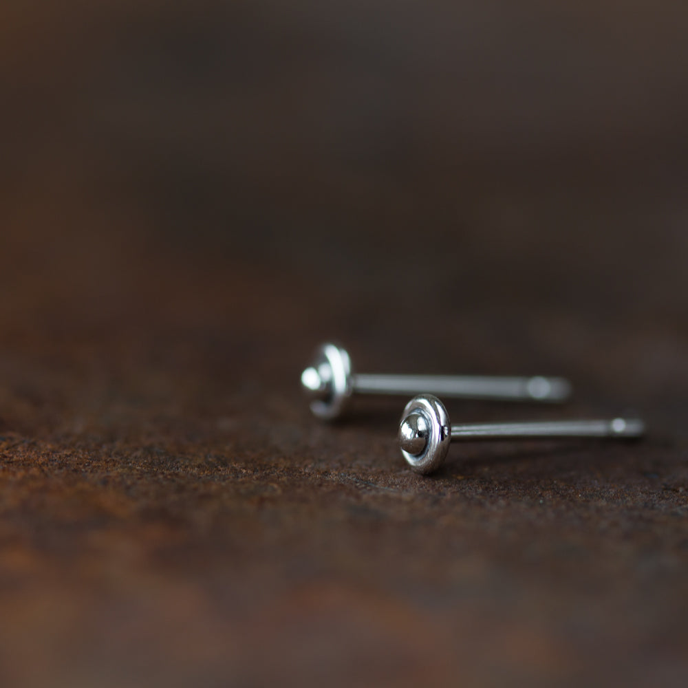 3mm Teeny Tiny Sterling Silver UFO Stud Earrings - CookOnStrike