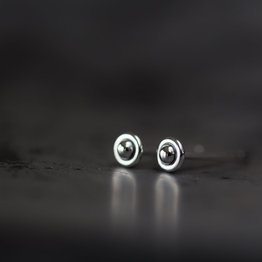 3mm Teeny Tiny Sterling Silver UFO Stud Earrings - CookOnStrike