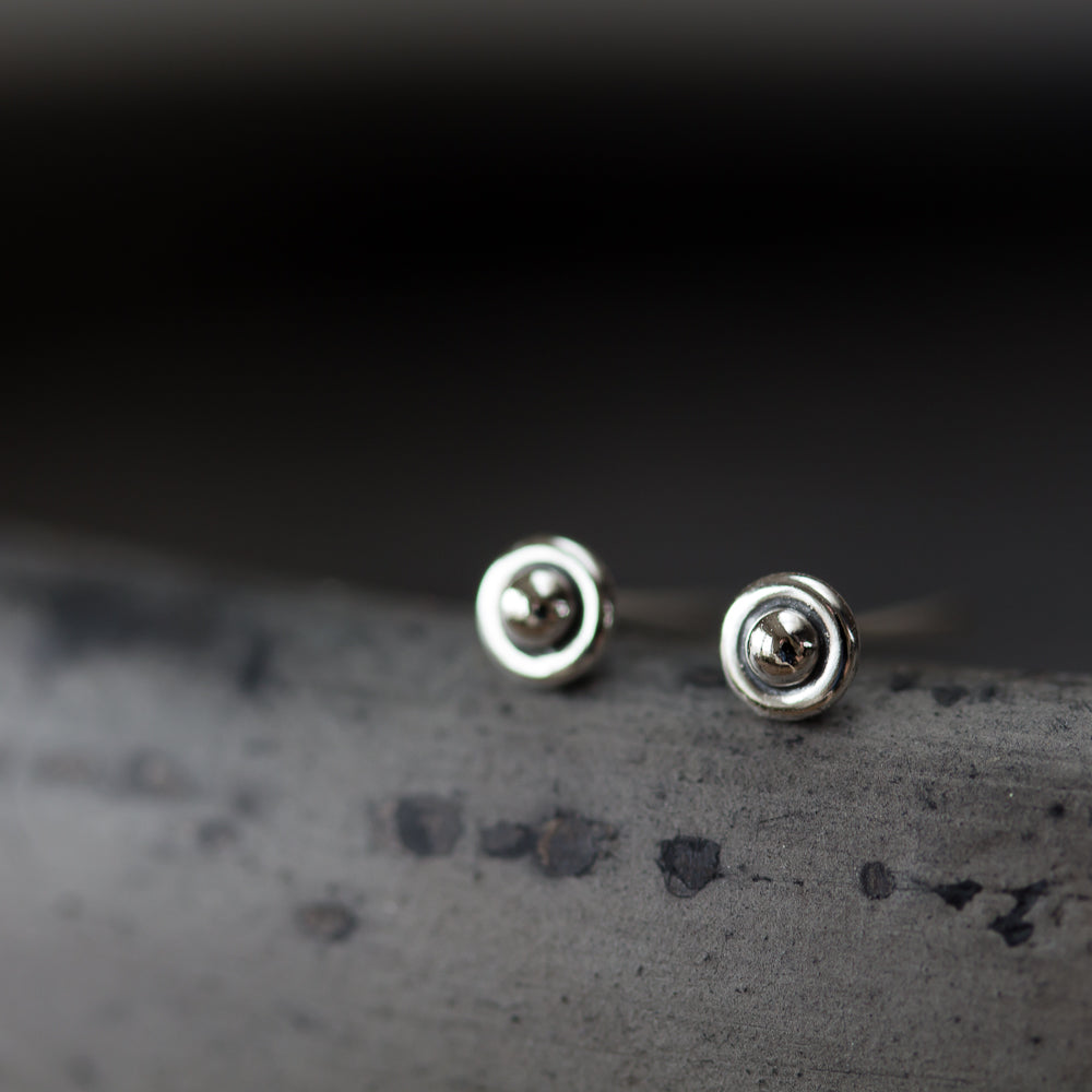 3mm Teeny Tiny Sterling Silver UFO Stud Earrings - CookOnStrike