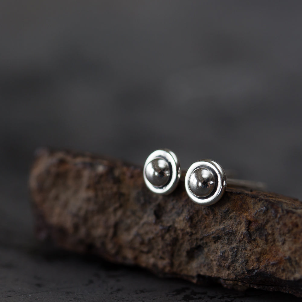 4.5mm Tiny Sterling Silver UFO Stud Earrings - CookOnStrike