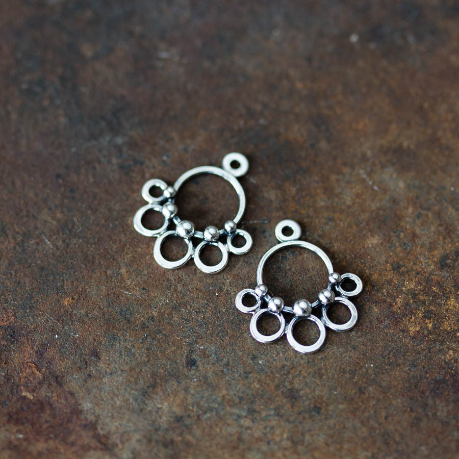 Circles and Dots, Handmade Silver Ear Jackets - jewelry by CookOnStrike