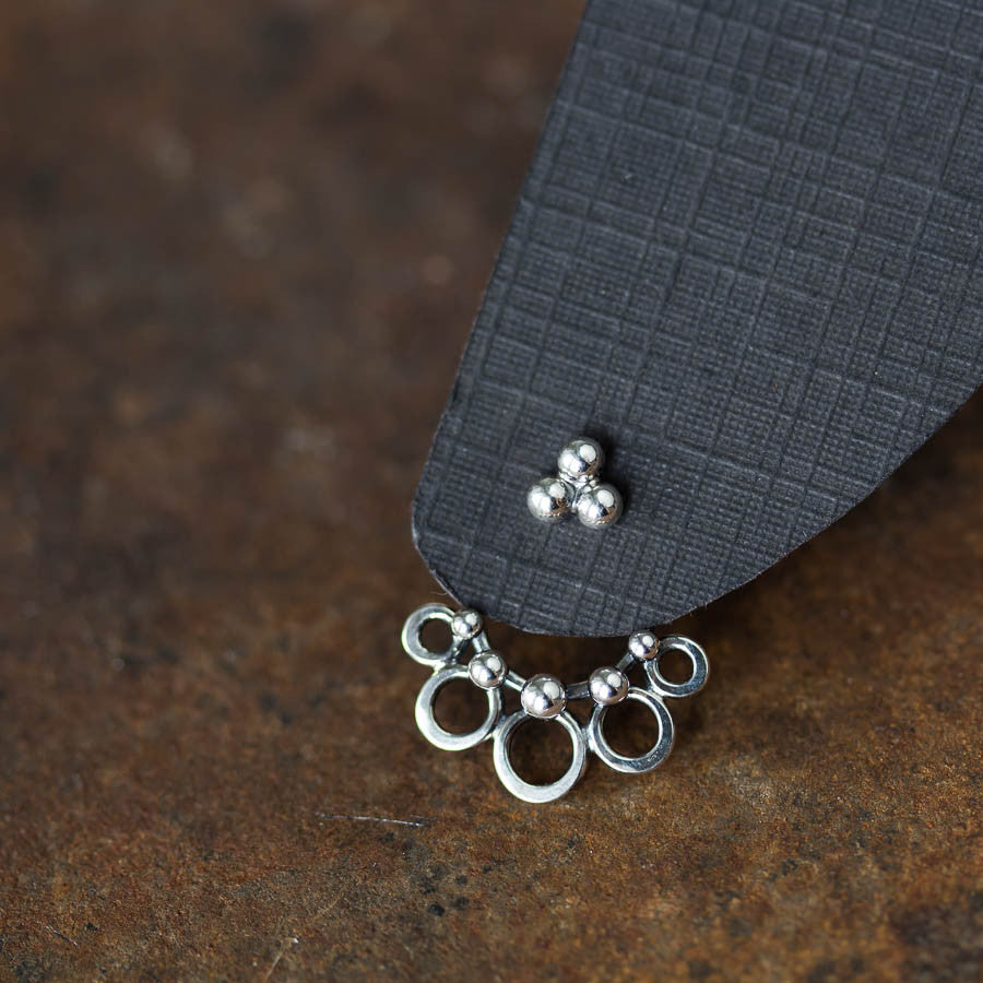 Circles and Dots, Handmade Silver Ear Jackets - jewelry by CookOnStrike