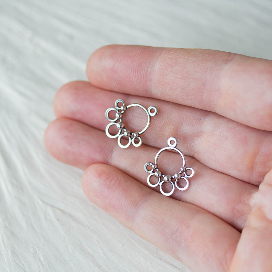 Circles and Dots, Handmade Silver Ear Jackets - jewelry by CookOnStrike