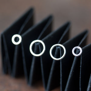 Double Piercing Earring Set, Tiny Circle Earrings - jewelry by CookOnStrike