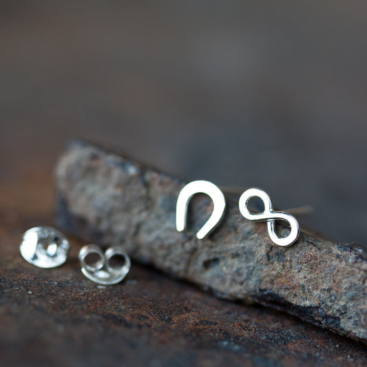 Infinite Luck - Tiny horseshoe and infinity symbol, unisex good luck gift - jewelry by CookOnStrike