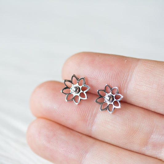 Lotus Flower Studs, 10mm - jewelry by CookOnStrike