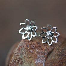 Load image into Gallery viewer, Lotus Flower Studs, 10mm - jewelry by CookOnStrike