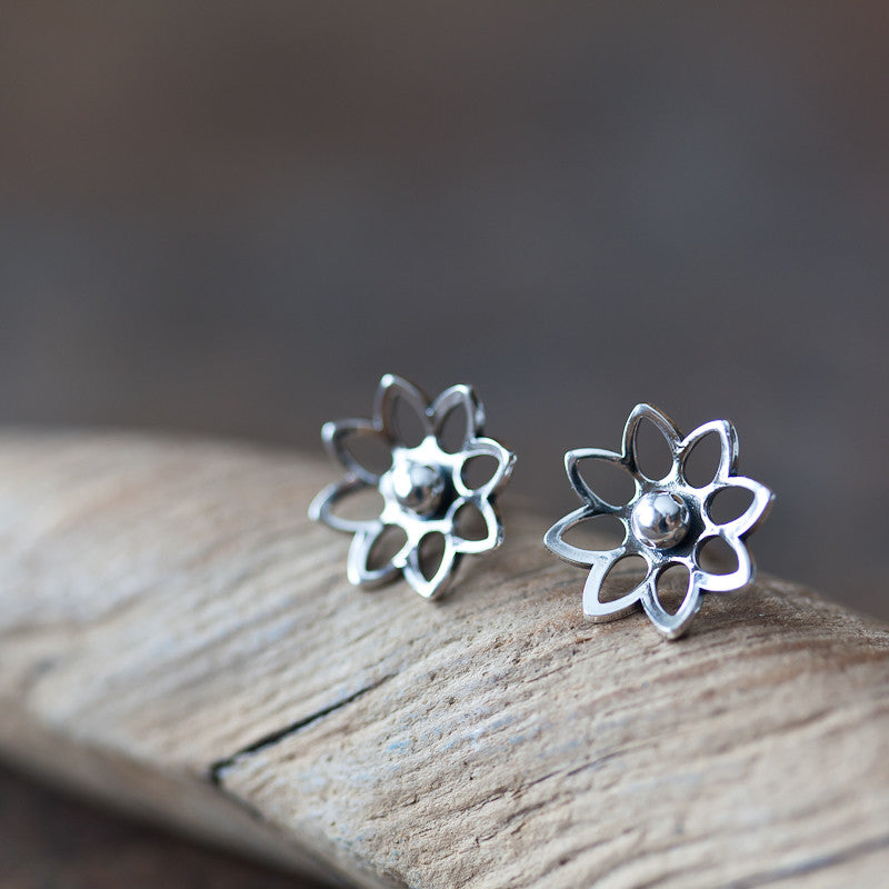 Lotus Flower Studs, 10mm - jewelry by CookOnStrike