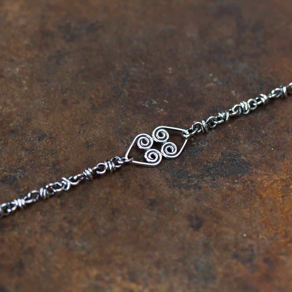 Silver Chain Bracelet With Celtic Hearts Ornament - jewelry by CookOnStrike