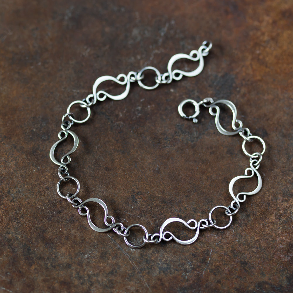 Marquise links chain bracelet, sterling silver - jewelry by CookOnStrike