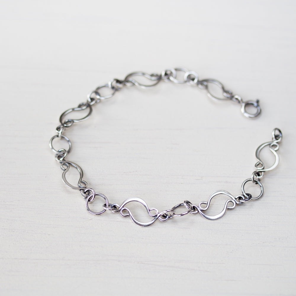 Marquise links chain bracelet, sterling silver - jewelry by CookOnStrike