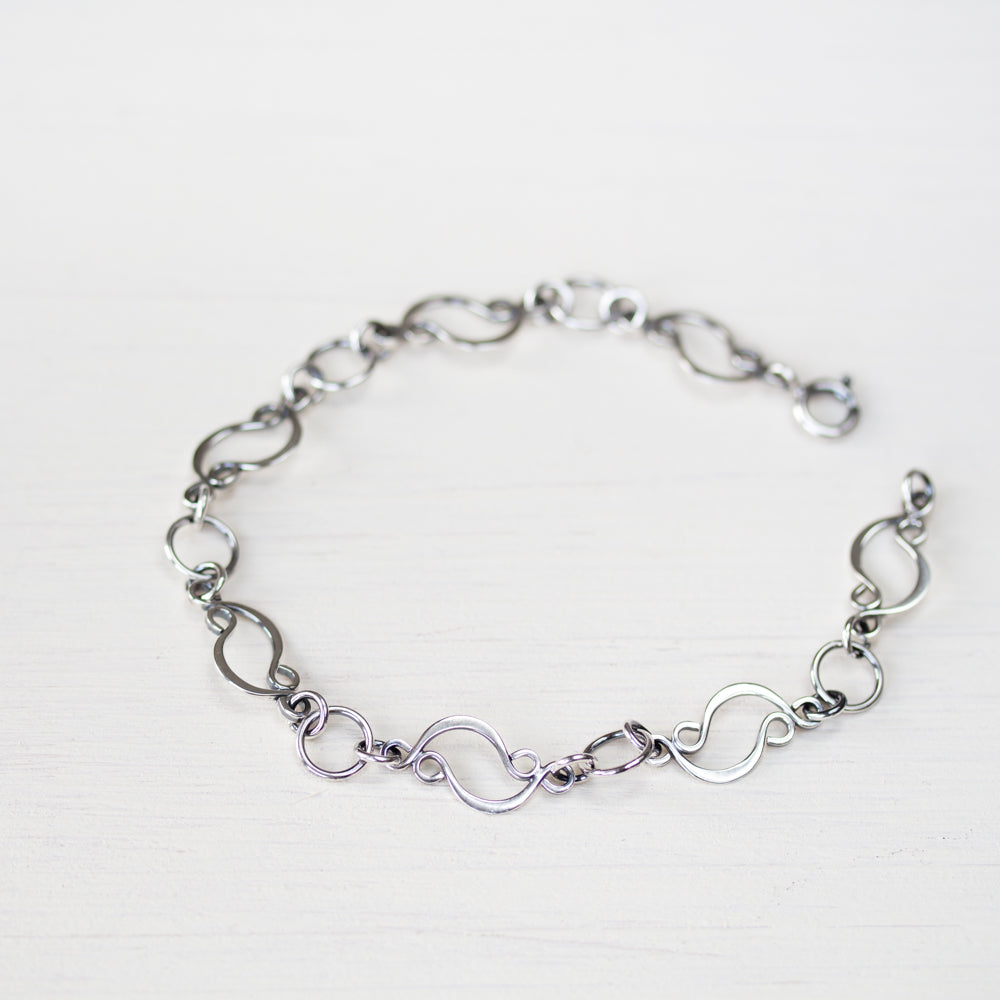Marquise links chain bracelet, sterling silver - jewelry by CookOnStrike