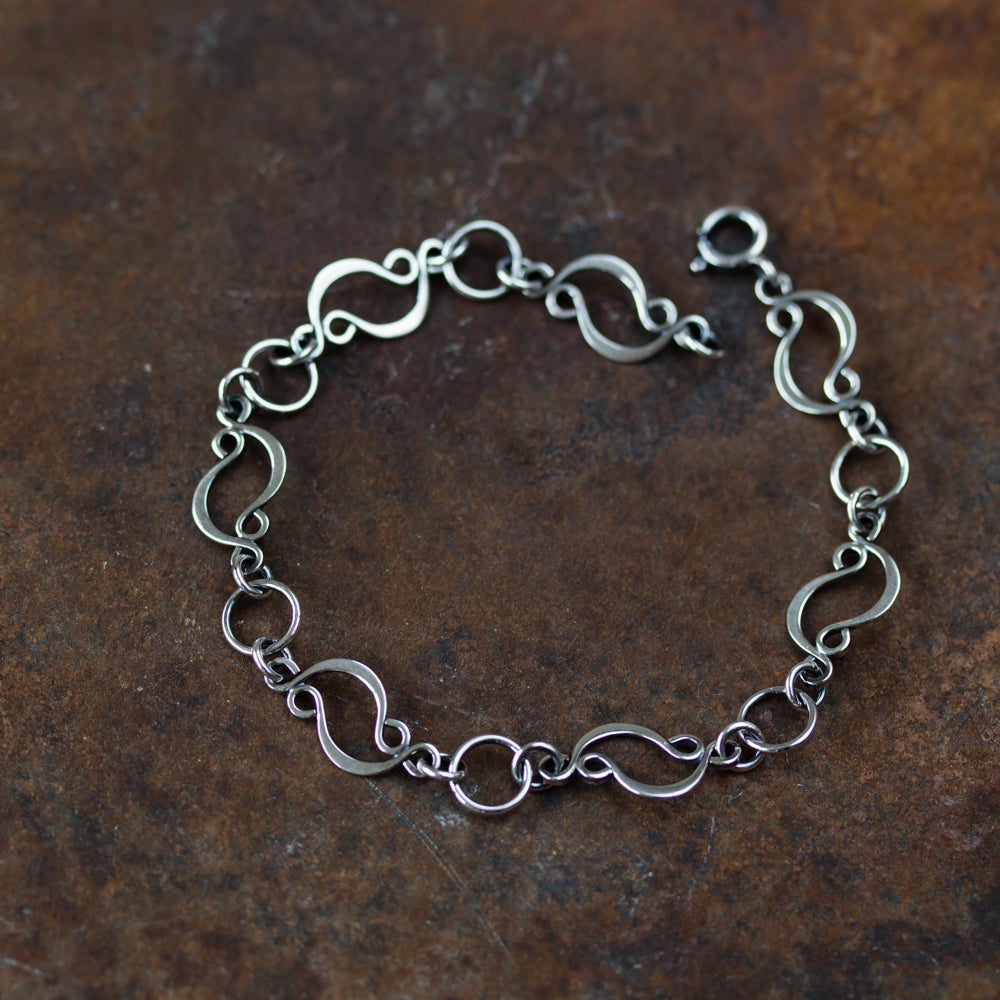 Marquise links chain bracelet, sterling silver - jewelry by CookOnStrike