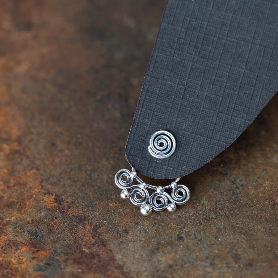 Celtic Style Ear Jackets with Mini Spirals, Sterling Silver - jewelry by CookOnStrike