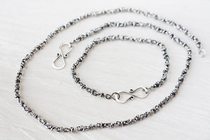 SET: Sterling Silver Chain Necklace and Bracelet - jewelry by CookOnStrike