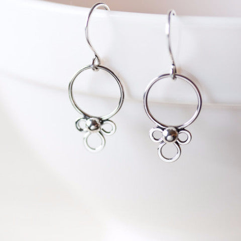 Dainty Silver Earrings, simple minimal everyday jewelry - jewelry by CookOnStrike
