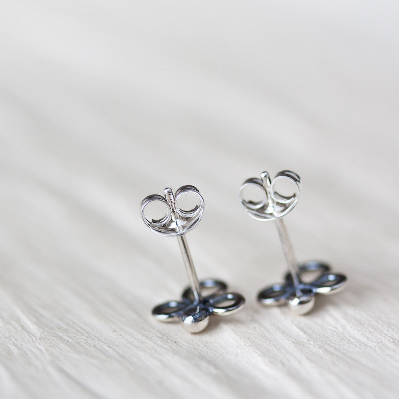 Small abstract sterling silver stud earrings - jewelry by CookOnStrike