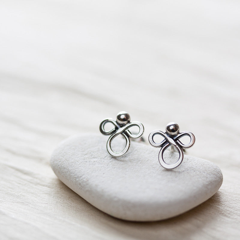 Small abstract sterling silver stud earrings - jewelry by CookOnStrike