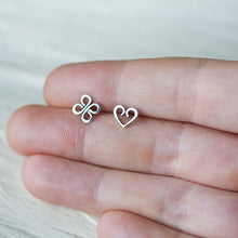 Load image into Gallery viewer, Love and Luck - Tiny Mismatched Stud Earrings - jewelry by CookOnStrike