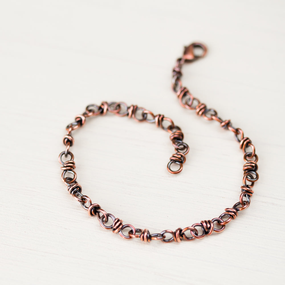 Bigger Link Copper Chain Bracelet for Man or Woman - jewelry by CookOnStrike