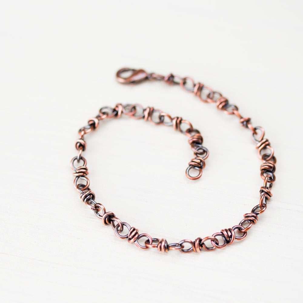 Bigger Link Copper Chain Bracelet for Man or Woman - jewelry by CookOnStrike