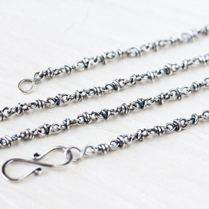 Handcrafted Sterling Silver Chain for pendant, oxidized - jewelry by CookOnStrike