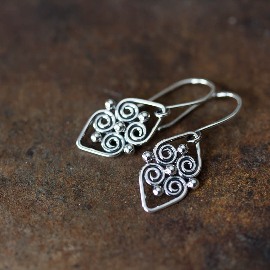 Handcrafted silver earrings, short dangles - jewelry by CookOnStrike