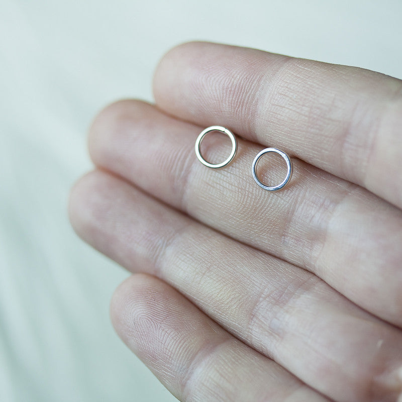 7mm Minimalist Silver Circle Stud Earrings - jewelry by CookOnStrike