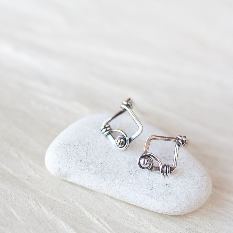 Small Unique Silver Stud Earrings CookOnStrike