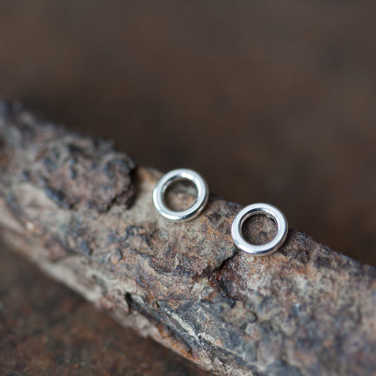 Teeny Tiny Circle Stud Earrings, 4.5mm - jewelry by CookOnStrike