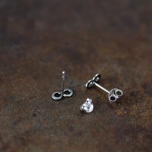 Tiny Infinity Earrings, Small modern everyday studs - jewelry by CookOnStrike
