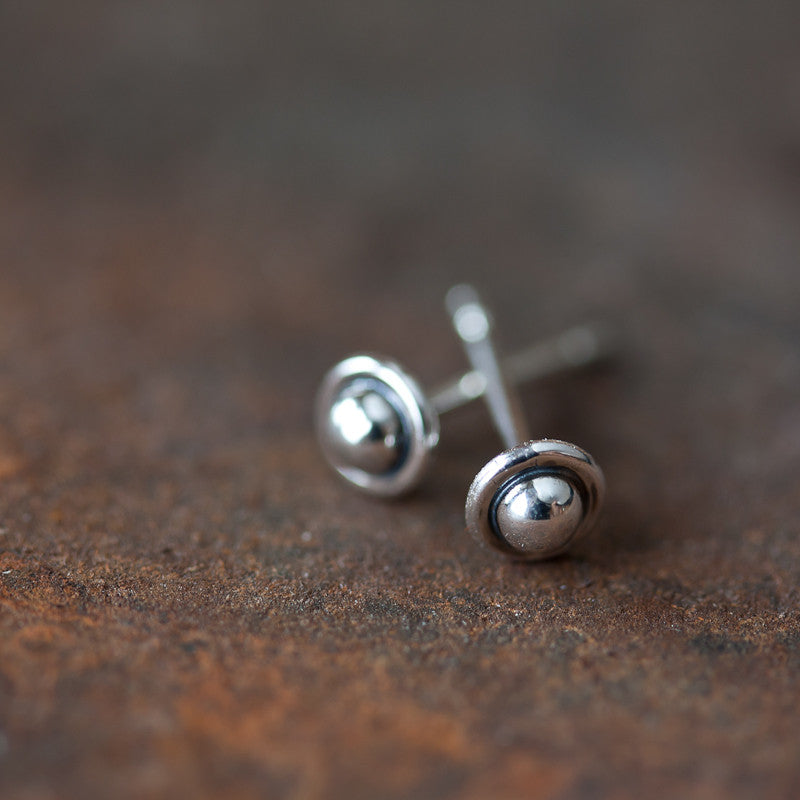 4.5mm Tiny Sterling Silver UFO Stud Earrings - jewelry by CookOnStrike