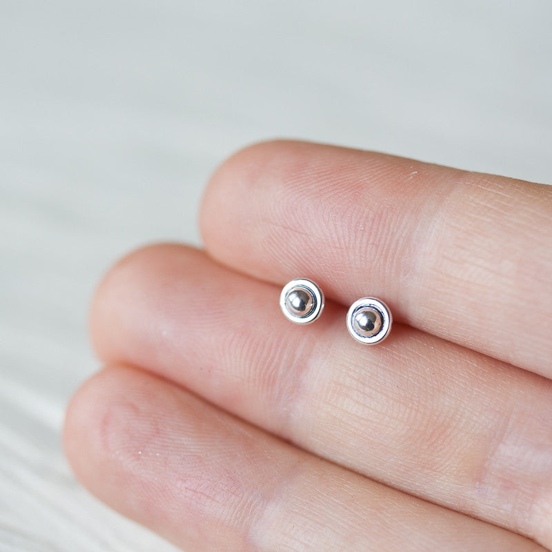 4.5mm Tiny Sterling Silver UFO Stud Earrings - jewelry by CookOnStrike